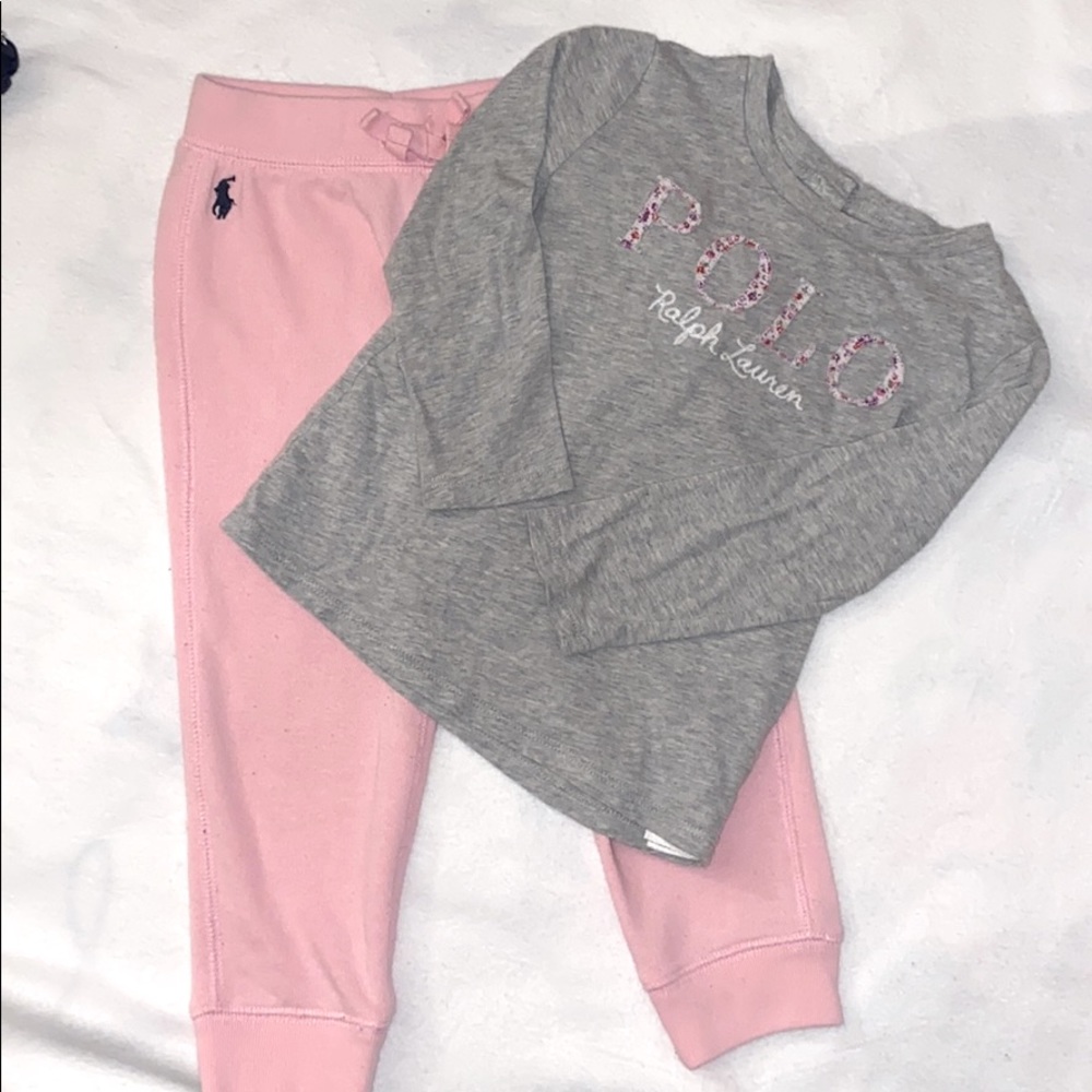 Polo Ralph Lauren sweatpants and long sleeve top.